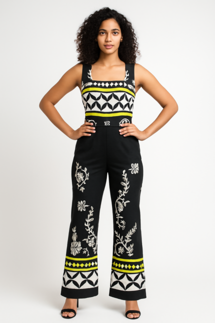 Sleeveless Printed Jumpsuit